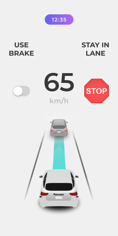 Clear run — teal, calm, speed within the limit