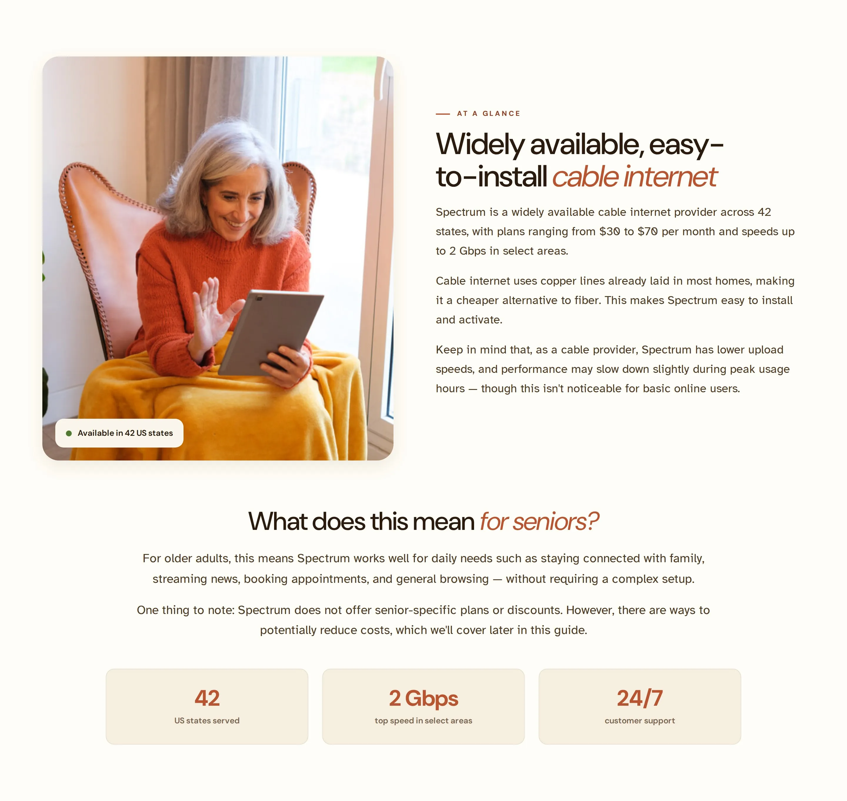A plain-language “what does this mean for seniors?” section that translates the technical detail, with supporting stats